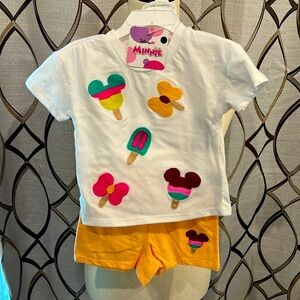 NEW Disney Embroidered Infant Popsicle set: 2-piece set: Disney Infant Set